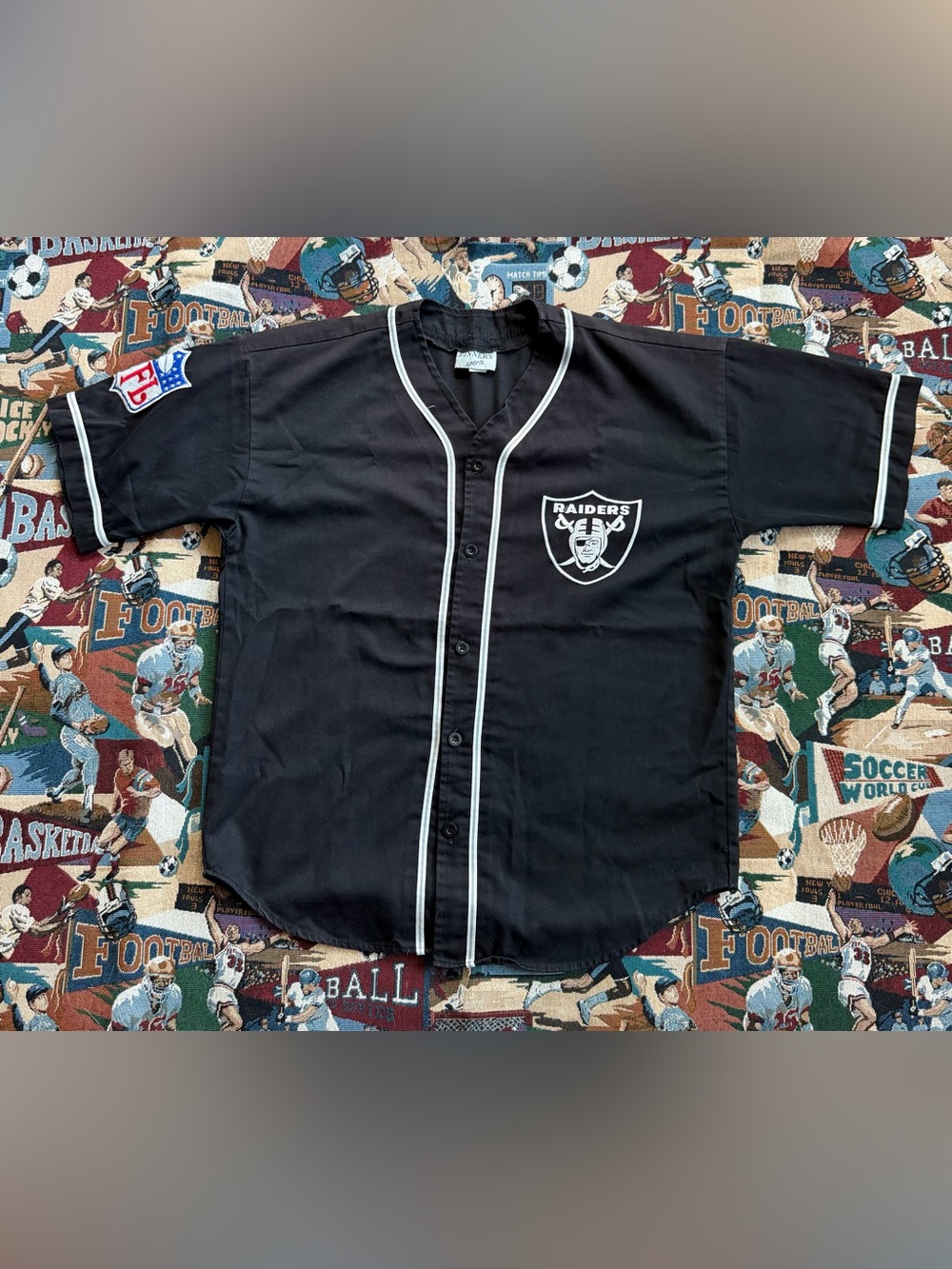 Vintage 90s Men’s NFL Oakland Raiders Black Baseball Jersey